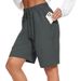 Aria Basics Aria Basics FAYLR Women's Bermuda Knee-Length Elastic Waist Drawstring Workout Basketball Sports Shorts_ecoleips.com