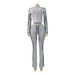 Women's High-Waisted Flared Pants Set With Side Stripes – Zip-Up Top & Drawstring Waist (S-XXL)_ecoleips.com