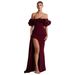 High-End Elegant Off-Shoulder Banquet Dress European American Style Slit Fishtail Design Wholesale 2025_ecoleips.com