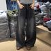 Retro American Rhinestone Women's Wide Leg Jeans Heavy Duty Starry Loose Fit Floor Length Pants Autumn Winter England Style Fashion_ecoleips.com