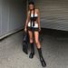 2025 Summer New Rebellious Hot Girl Chic Black And White Color Block Sexy Slim Fit Versatile Strapless Short Skirt Set_ecoleips.com