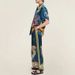 Women's Clothing Fashion Cotton And Linen Printed Short Sleeved Shirt Holiday Loose Casual Suit_ecoleips.com