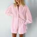 Women's Clothing Shirt Jacquard Puff Sleeve Temperament Top Shorts Commuter Design Casual Suit_ecoleips.com