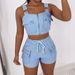 Women's Clothing suspender vest + shorts set_ecoleips.com