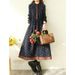 First-Line Brand Italian Original Export Clearance Women's Lace Floral Long Sleeve Cotton Linen Dress_ecoleips.com