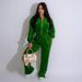 Women's Clothing Women's Winter Fashion Long Sleeve Lapel Zipper Cardigan And Trousers Two Piece Suit European And American Style_ecoleips.com