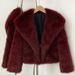 Elegant Faux Fur Coat With Heart-Shaped Lapel – Short Vintage-Style Jacket For Women, Warm Long Sleeve Winter Outerwear(Black, Wine Red, Gray, Coffee_ecoleips.com
