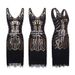 1920s Vintage Sequin Beaded Tassel Dress, Party Evening Dress_ecoleips.com