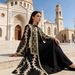 Modest Abaya Dress Muslim Dress Women Luxury Embroidered Abaya Set – Dubai-Inspired Mesh & Ribbon Detailing Two-Piece Outfit (M-XXL, Black)_ecoleips.com