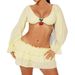 Sexy Slim Fit Cropped Top And Pleated Skirt Set Long Sleeved European And American Style Cross Border Wholesale Women's Clothing_ecoleips.com