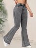 K Low Waisted Flared Slim Fit Pants For Women, Jeans Look Slim And Grey_ecoleips.com