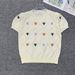 Real Shot: Exquisite Unique Star-Embroidered Round-Neck Short-Sleeve Knit Brand Logo For Women, New Summer Style, Versatile And_ecoleips.com