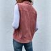 Women's Clothing Fashion Casual Personality Stylish Casual Corduroy Vest With Flap Pockets - Lightweight Layering Piece For Women, Pink, S/M/L_ecoleips.com