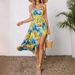 2024 Summer European And American Cross-Border New Vacation Style Elegant Floral Print Dress_ecoleips.com
