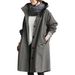 K Casual Style Trench Coat For Women; New Long Waist-cinching Long-sleeved Outerwear._ecoleips.com