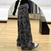 American-style High Street Camouflage Wide-leg Cargo Pants For Women, 2025 Autumn And Winter, Loose Straight Cut,_ecoleips.com