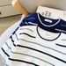 Women's Clothing Style Striped Round Neck Knit Sweater For Women Autumn Long Sleeve For Formal & Casual For Women_ecoleips.com