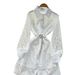 Women's Clothing Heavy Hollow Hook Embroidery Waist Single Breasted Dress Elegant Skirt_ecoleips.com