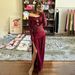 Women's Clothing Summer New Hot Sale One Shoulder Lace Long Skirt Sexy High Slit Pleated Dress Female_ecoleips.com