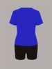 Summer Women's Casual Fashion Letter Lips Print Loose T-shirt+shorts Two-piece Sportswear Suitable For Daily Wear-58_ecoleips.com