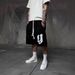Unisex Casual Wide Leg Shorts American High Street Style Y2K Trendy Hip Hop Sporty Letter Print High Waist Bottoms for Women_ecoleips.com