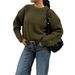 Diyun European And American Simple Fashion Woolen Long Sleeve Solid Color T-Shirt Sweater Women's Clothing 2025 Autumn_ecoleips.com