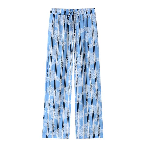 HH Women Summer Spring Fashion Trousers Confortable Vacation Elegant Hight-Rise Loose Casual Pants Women Drawstring Waist Pants_ecoleips.com