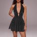 Women's Sleeveless Halter Neck V Neck Polka Dot Print Backless Short Dress Autumn Hot Selling Cross Border Wholesale 2026_ecoleips.com