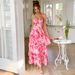 Women's Clothing Temperament Elegant Style Sling Print Thousand Layer Skirt Dress_ecoleips.com
