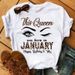 New Women's Plus-size Round-neck Letter And Eyelash Print Birthday T-shirt_ecoleips.com