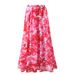 Women's Fashionable Sexy Swimsuit Red One Piece Chiffon Print Swimwear Set_ecoleips.com