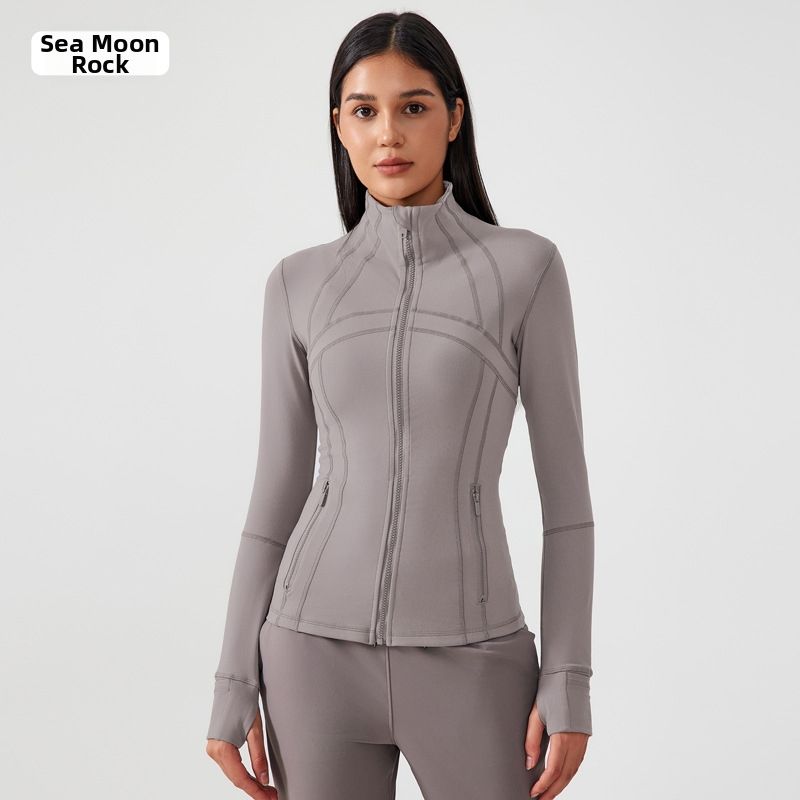 Women's Clothing Slim Fit Women's Long Sleeve Yoga Sports Jacket Autumn Winter Fitness Running Top_ecoleips.com