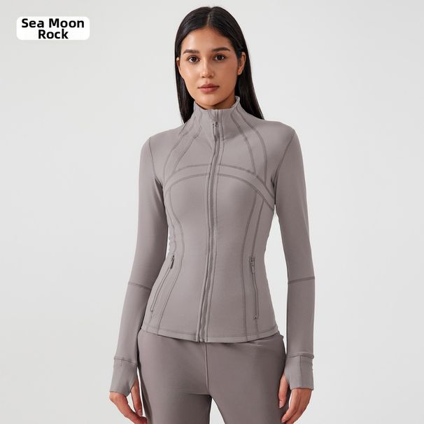 Women's Clothing Slim Fit Women's Long Sleeve Yoga Sports Jacket Autumn Winter Fitness Running Top_ecoleips.com