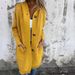 European And American Cross-Border Trade Women's Fashion Autumn Winter Sweater Cardigan Fashionable Long Pocket Button_ecoleips.com