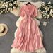 Women's Clothing Age Reducing Puff Sleeves Elastic Waist Slim Gentle Style High Quality Texture Long Skirt_ecoleips.com