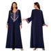 Women's Clothing Robe V Neck Hot Diamond Loose Dress_ecoleips.com