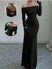 Sexy Cross-Back Bodycon Dress – Long Sleeve Wrap Front Bandage Midi Dress (Black/White, S-XL)_ecoleips.com