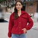 Women's Autumn/Winter Fluffy Ribbed Cardigan – Short Cropped Lapel Jacket | Soft Polyester Fleece | 4 Trendy Colors | S-XXL_ecoleips.com