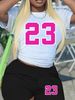 Summer Women's Casual Fashion Number 23 Print Loose T-shirt+shorts Two-piece Sportswear Suitable For Daily Wear-70_ecoleips.com