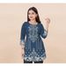 Women's Print Tops Loose Fit Three Quarter Sleeves New Southeast Asian Market Fashion Top for Women_ecoleips.com