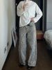 Street Hip-hop Multi-color Straight Wide-leg Pants, High-waisted Loose For Women, Y2K American Retro Leopard Print Jeans_ecoleips.com