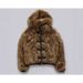 Trendy Faux Fur Coat With Metal Zipper & Hood, Oversized Streetwear Jacket For Women, Winter Fashion Outerwear (Black/Beige)_ecoleips.com