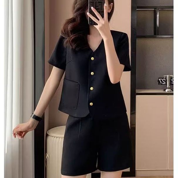 Women's Clothing Elegant New Style Two Piece Set Summer Sophisticated Short Sleeved Dress And Shorts Suit Casual Fashion_ecoleips.com