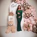 Off-Shoulder Fishtail Maternity Dress Long Sleeved Women's American Style Maternity Wear_ecoleips.com