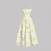 Elegant Floral Print Slimming Waist Slip Dress For Women American Style Retro French Design_ecoleips.com