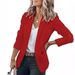 2025 Autumn Elegant Long-Sleeve Coat Solid Color Blazer Collar Loose Single-Breasted Women's Suit_ecoleips.com