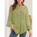 Verve Spring Summer New Solid Color Long Sleeve Shirt Cotton Linen Blouse Cardigan Women's Clothing_ecoleips.com