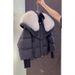 Petite Winter Parka With Oversized Faux Fur Collar – Short Quilted Puffer Coat, Thickened Polyester Shell (S-XL)_ecoleips.com