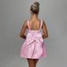 YL24593 Spring 2025 New Bodycon Elegant Socialite Style Sexy Slim Fit Square Neck Bowknot Dress_ecoleips.com