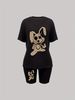 Summer Women's Casual Fashion Cartoon Rabbit Graphic Printed Loose T-shirt Shorts Two-piece Set Summer Sportswear Suitable For Daily Wear-164_ecoleips.com